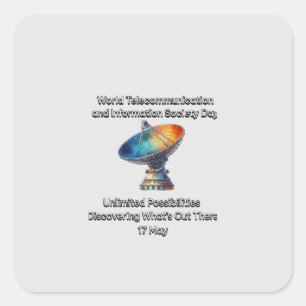 Welttag der Telekommunikation und der Informations Quadratischer Aufkleber