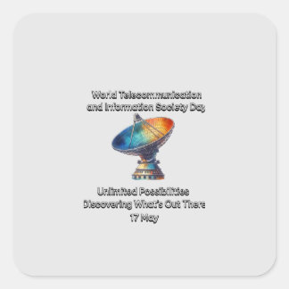 Welttag der Telekommunikation und der Informations Quadratischer Aufkleber