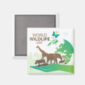 Welttag der Wildtiere Magnet (Vorderseite/Rückseite)