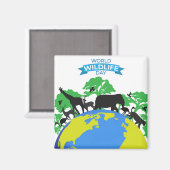 Welttag der Wildtiere Magnet (Vorderseite/Rückseite)