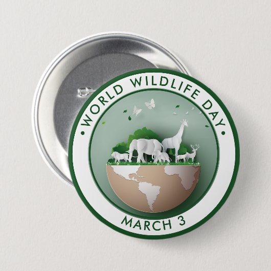 Welttag der Wildtiere, Paperschnitt Button (Vorne & Hinten)