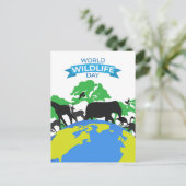 Welttag der Wildtiere Postkarte (Stehend Vorderseite)