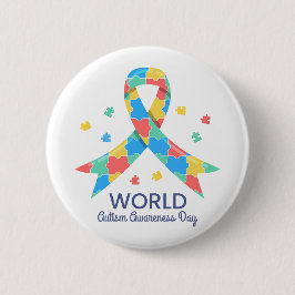 Welttag des Bewusstseins für Autismus Button