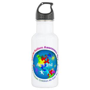 Welttag des Bewusstseins für Autismus Edelstahlflasche