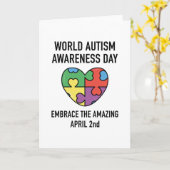 Welttag des Bewusstseins für Autismus Karte (Gelbe Blume)