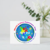 Welttag des Bewusstseins für Autismus Postkarte (Stehend Vorderseite)