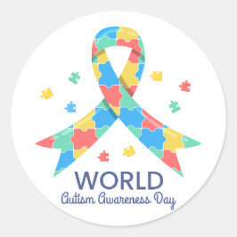 Welttag des Bewusstseins für Autismus Runder Aufkleber