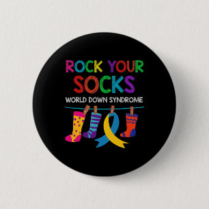 Welttag des Down-Syndroms Jungen Mädchen Kinder Ro Button