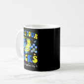 Welttag des Down-Syndroms Rock-Socken-Bewusstsein Kaffeetasse (Vorderseite Links)