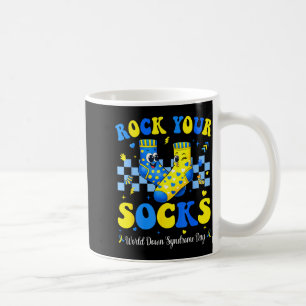 Welttag des Down-Syndroms Rock-Socken-Bewusstsein Kaffeetasse