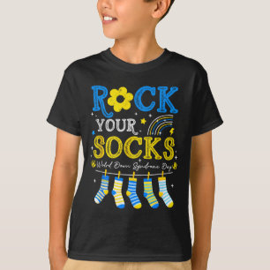 Welttag des Down-Syndroms Rock-Socken Bewusstsein T-Shirt