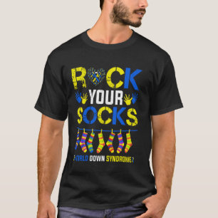 Welttag des Down-Syndroms Rock Your Socks Bewussts T-Shirt
