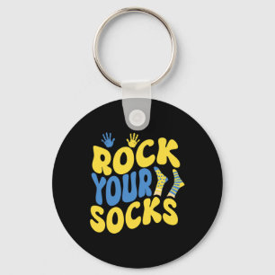 Welttag des Down-Syndroms Rock Your Socks Groovy  Schlüsselanhänger