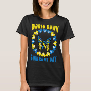 Welttag des Down-Syndroms Schmetterlingsbewusstsei T-Shirt