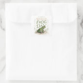 Welttag des Frosches Wasserfarben-Naturkunst Quadratischer Aufkleber (Tasche)