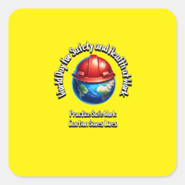 Welttag für Sicherheit und Gesundheitsschutz am Ar Quadratischer Aufkleber