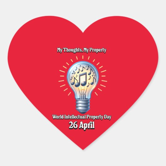 Welttag zum Thema geistiges Eigentum Herz-Aufkleber (Vorderseite)