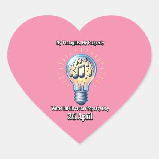 Welttag zum Thema geistiges Eigentum Herz-Aufkleber (Vorderseite)