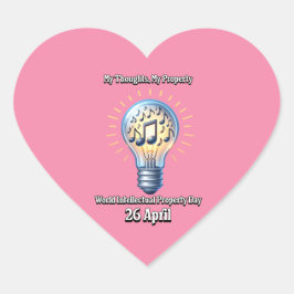 Welttag zum Thema geistiges Eigentum Herz-Aufkleber