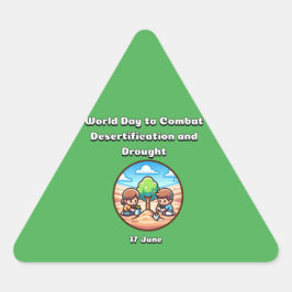 Welttag zur Bekämpfung von Wüstenbildung und Dürre Dreieckiger Aufkleber