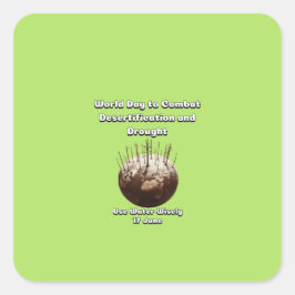 Welttag zur Bekämpfung von Wüstenbildung und Dürre Quadratischer Aufkleber