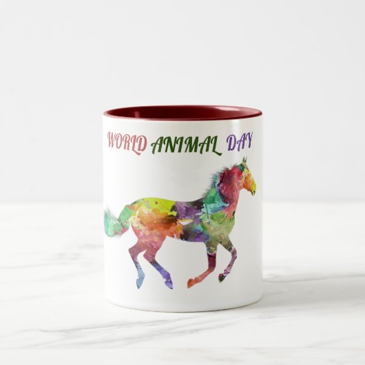 Welttag Zweifarbige Tasse (Mittel)