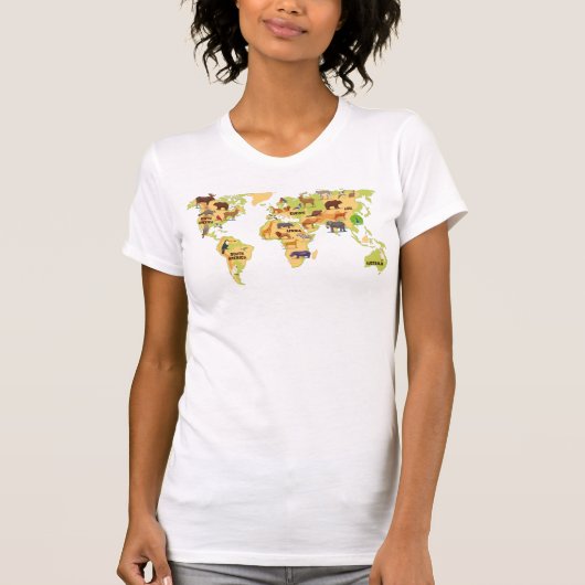 Welttierkarte T-Shirt (Vorderseite)