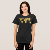 Welttierkarte Tri-Blend Shirt (Vorderseite voll)