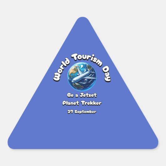 Welttourismus-Tag. 27 September Dreieckiger Aufkleber (Vorderseite)