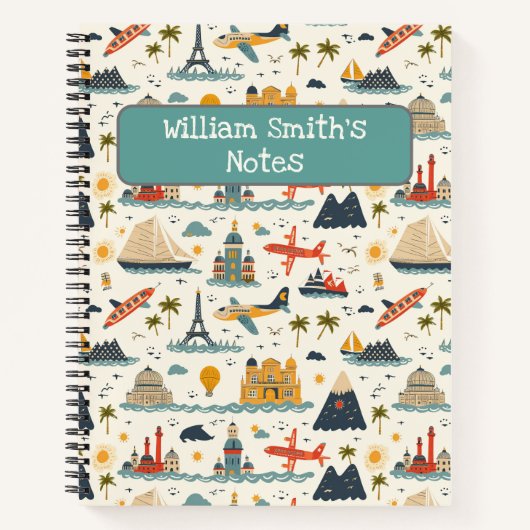 Welttournee und Reisen Kinder zurück zur Schule Notizblock (Vorderseite)