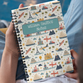 Welttournee und Reisen Kinder zurück zur Schule Notizblock