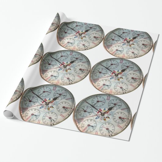 Weltuhr-Bild für Packpapier (Ungerollt)