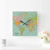 Weltuhr Quadratische Wanduhr (Zuhause)