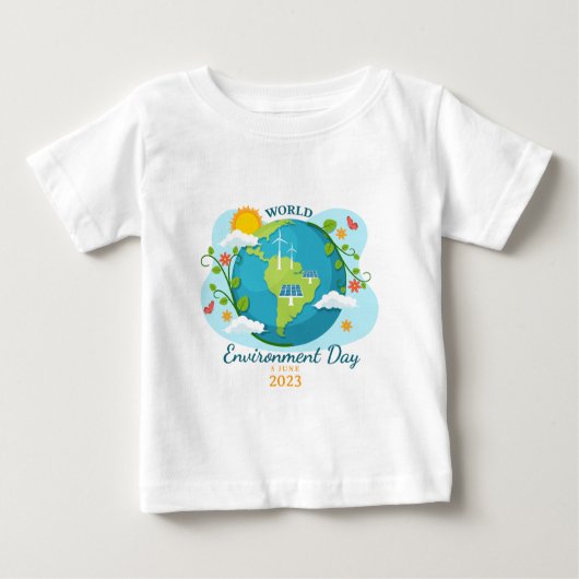 Weltumwelttag 2023 - Benutzerdefinierter Textplane Baby T-shirt (Vorderseite)