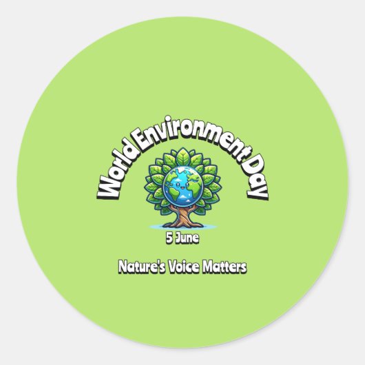 Weltumwelttag. 5. runder aufkleber (Vorderseite)