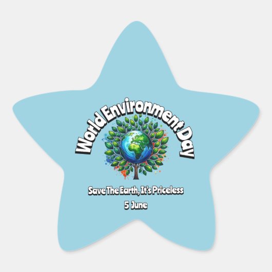 Weltumwelttag Stern-Aufkleber (Vorderseite)
