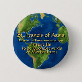 Weltumwelttag und St. Francis von Assisi Button (Vorderseite)