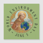 Weltumwelttag und St. Francis von Assisi Magnetkarte (Vorderseite)