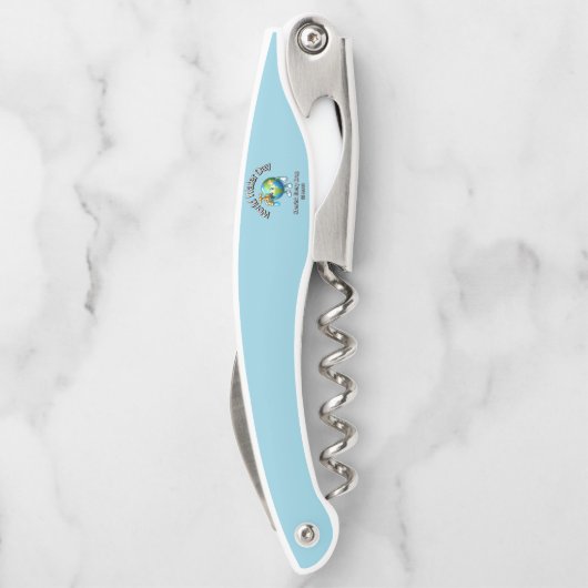 Weltwassertag. Fisch jeden Tropfen. Kellnermesser (Rückseite)