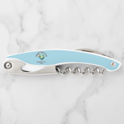 Weltwassertag. Fisch jeden Tropfen. Kellnermesser (Vorderseite)