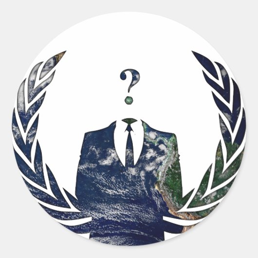weltweit anonym runder aufkleber (Vorderseite)