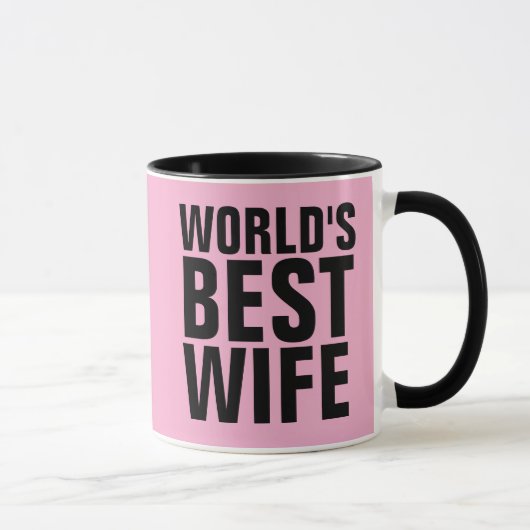 WELTWEIT BESTE EHEFRAU PINK KAFFEE TASSE (Rechts)