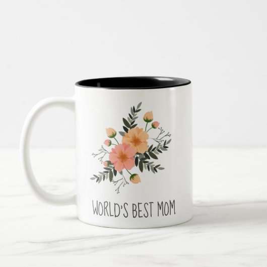Weltweit beste Mama für benutzerdefinierte Botscha Zweifarbige Tasse (Links)
