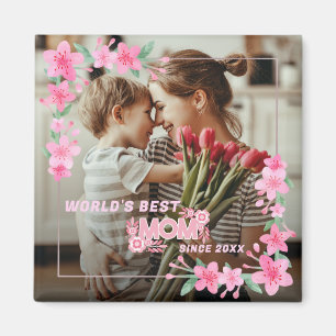 WELTWEIT BESTE MAMA JE Foto Blumenbenutzerdefinier Magnet
