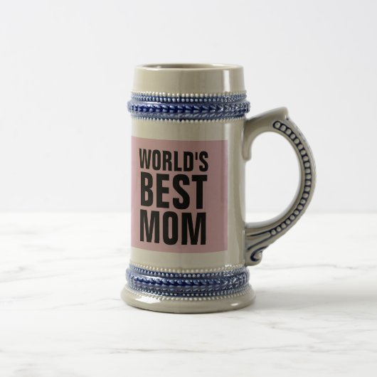 WELTWEIT BESTE MAMA KAFFEE PINK BIER STEIN BIERGLAS (Rechts)