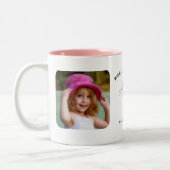 Weltweit Beste Tante Custom 2 Foto Pink Modern Zweifarbige Tasse (Links)