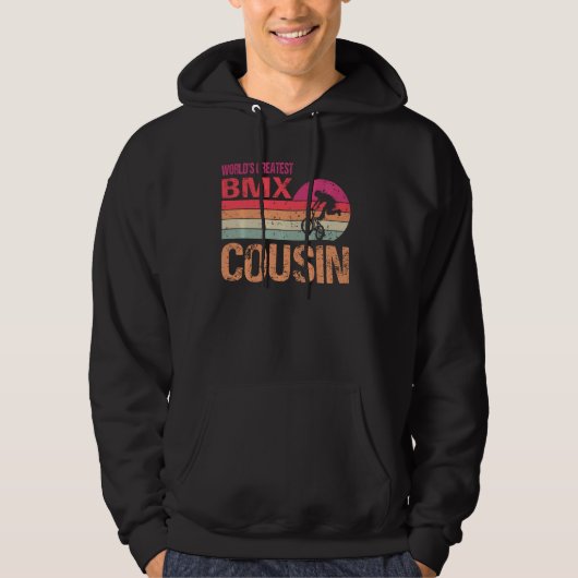 Weltweit Bester BMX-Cousin Vintager Muttertag Hoodie (Vorderseite)