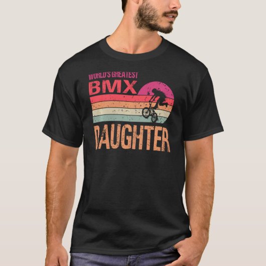Weltweit Bester Bmx-Tochter Vintager Muttertag T-Shirt (Vorderseite)