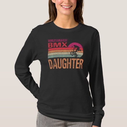 Weltweit Bester Bmx-Tochter Vintager Muttertag T-Shirt (Vorderseite)