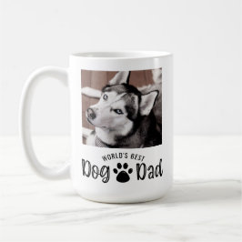 WELTWEIT BESTER DOG VATER 2 Fotos Paw Prints Kaffeetasse